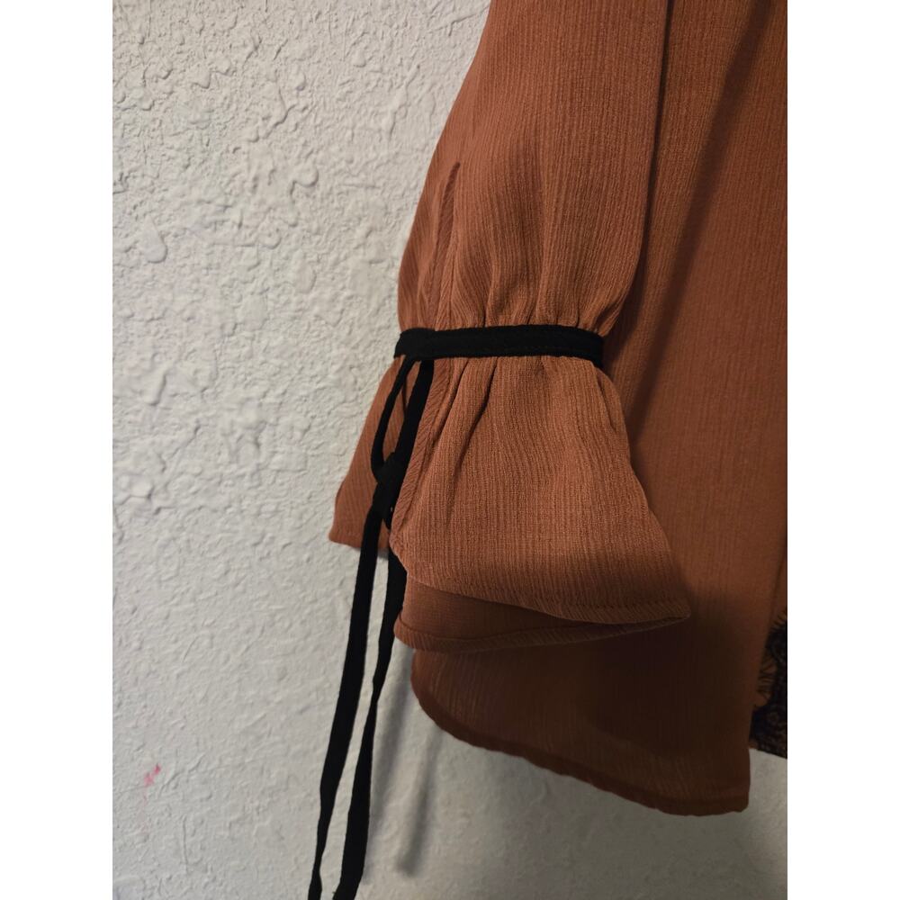 Rust-colored ruffled blouse - Picture 2 of 5